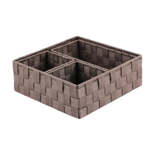 Weva PP Square Basket Set – 4 PCs - Brown - Weva - Image 3