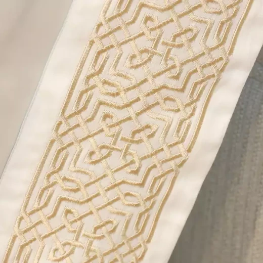 Nova Home Lounge Embroidery Duvet Cover Set - 100% Cotton, 400 Thread - King & Super King - 7 Pcs - White & Gold - Nova Home - Image 9