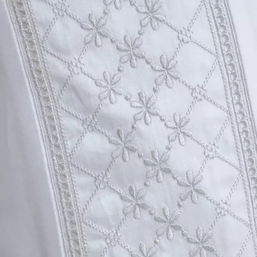 نوفا هوم Cotton Prime طقم وجه لحاف - قطن 100% ، 400 خيط لكل انش مربع - مجوز & مجوز كبير - 7 قطع - أبيض - نوفا هوم - Image 2