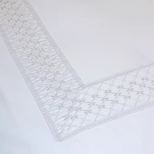 نوفا هوم Cotton Prime طقم وجه لحاف - قطن 100% ، 400 خيط لكل انش مربع - مجوز & مجوز كبير - 7 قطع - أبيض - نوفا هوم - Image 4