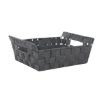 Weva PP Large Storage Basket – Charcoal Color, Durable High-Quality Plastic, Perfect for Organizing Home and Office, Multi-Purpose for Storing Daily Items and Accessories, Dimensions 32×25×9 cm - Weva