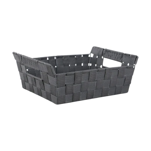 Weva PP Large Storage Basket – Charcoal Color, Durable High-Quality Plastic, Perfect for Organizing Home and Office, Multi-Purpose for Storing Daily Items and Accessories, Dimensions 32×25×9 cm - Weva - Image 2