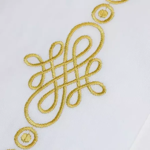 Nova Home RUBY Embroidery Duvet Cover Set - 100% Cotton, 400 Thread - King & Super King - 7 Pcs - White & Gold - Nova Home - Image 10