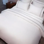 Nova Home Moons Embroidery Duvet Cover Set - 100% Cotton, 400 Thread - King & Super King - 7 Pcs - White & Grey - Nova Home
