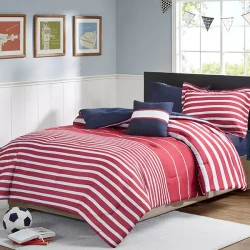 Nova Home "Myls" Comforter Set - 7 Pcs Queen - Red