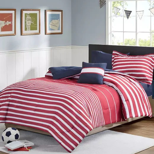 Nova Home "Myls" Comforter Set - 7 Pcs Queen - Red Nova Home "Myls" Comforter Set - 7 Pcs Queen - Red