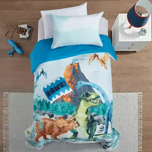 Nova Home &Tucker Dinosaur& Kid's Comforter Set - 7 Pcs - Queen - Blue - Nova Home - Image 4