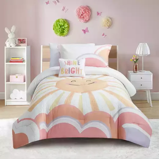 Nova Home Dawn Reversible Kid's Comforter Set - 5 Pcs - Single & Twin - Pink Nova Home Dawn Reversible Kid's Comforter Set - 5 Pcs - Single & Twin - Pink