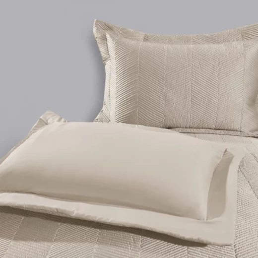 Nova Home Yildiz Satan Bed Spread Set - 3pcs - King & Super King - Gold - Nova Home - Image 7