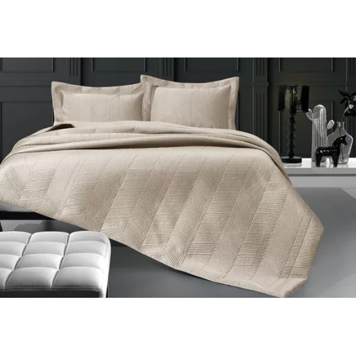 Nova Home Yildiz Satan Bed Spread Set - 3pcs - King & Super King - Gold - Nova Home - Image 10