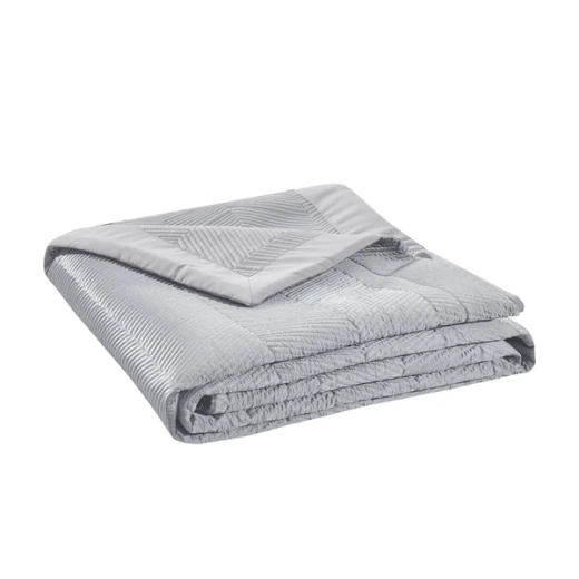 Nova Home Yildiz Satan Bed Spread Set - 3pcs - King & Super King - Silver - Nova Home - Image 9