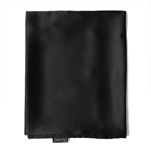 ليلي سيلك Plain طقم شرشف مطاط - 100% حرير - مجوز & مجوز كبير  - 3 قطع - أسود - ليلي سيلك - Image 12