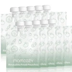 Momcozy Reusable Baby Food Pouches (10-Pack) – Leak-Proof, Easy-Fill Squeeze Pouches for Homemade Purees and Smoothies - Momcozy