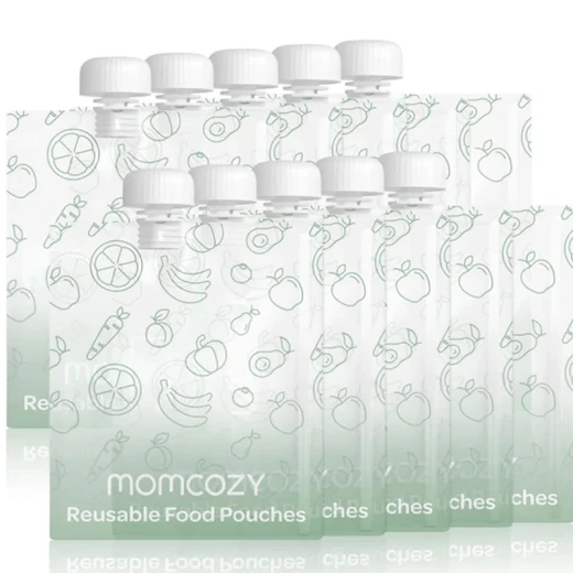 Momcozy Reusable Baby Food Pouches (10-Pack) – Leak-Proof, Easy-Fill Squeeze Pouches for Homemade Purees and Smoothies Momcozy Reusable Baby Food Pouches (10-Pack) – Leak-Proof, Easy-Fill Squeeze Pouches for Homemade Purees and Smoothies
