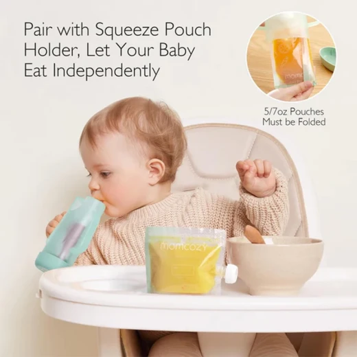 Momcozy Reusable Baby Food Pouches (10-Pack) – Leak-Proof, Easy-Fill Squeeze Pouches for Homemade Purees and Smoothies - Momcozy - Image 6