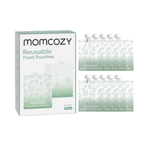 Momcozy Reusable Baby Food Pouches (10-Pack) – Leak-Proof, Easy-Fill Squeeze Pouches for Homemade Purees and Smoothies - Momcozy - Image 2