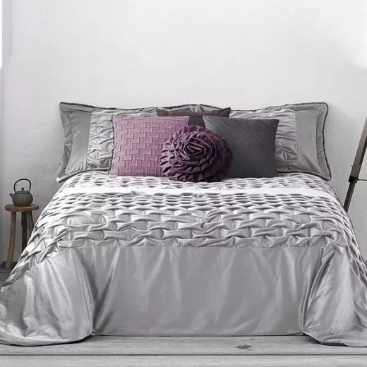مينترول Nest طقم لحاف شتوي مخملي بخلفية فروة ملونة - 3 قطع - مجوز & مجوز كبير - رمادي (047 - 12) مينترول Nest طقم لحاف شتوي مخملي بخلفية فروة ملونة - 3 قطع - مجوز & مجوز كبير - رمادي (047 - 12)
