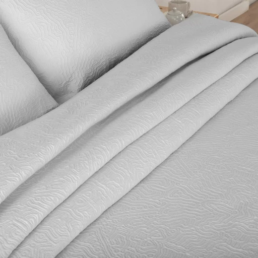 Manterol &Bouti Summer Soft&  Mosaic Summer Bedspread Set  - Single & Twin - 2 Pcs - Grey (004 12) - MANTEROL - Image 2
