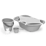 Babyjem Baby Bath Set - 5pcs - Soft Grey - BabyJem