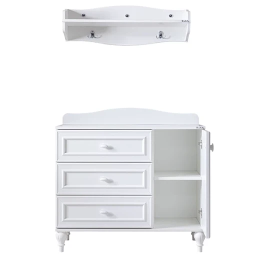 Pierre Cardin Aspendos Baby Room Dresser With Shelf - White - Pierre Cardin - Image 6