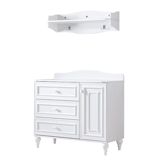 Pierre Cardin Aspendos Baby Room Dresser With Shelf - White - Pierre Cardin - Image 5