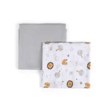 Funna Circus Blanket Set - 2 Pcs - 100% Cotton - Grey - Funna Baby