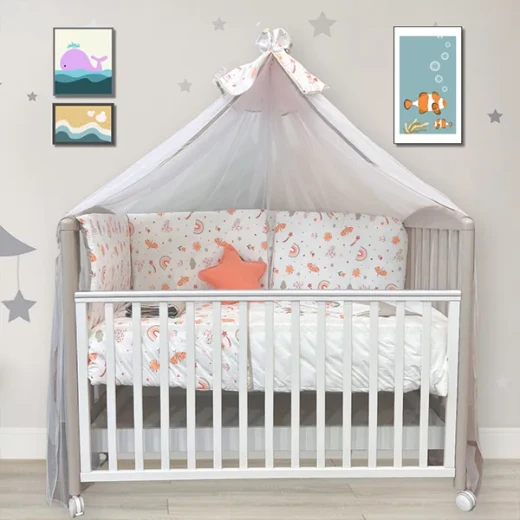 Funna Sunny Baby Bed Set - 7 Pcs - Beige - Funna Baby - Image 8