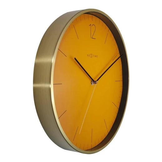 Nextime Essential Gold Glass & Metal Wall Clock - 34 Cm - Fruity Manderin - Nextime - Image 3