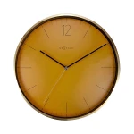 Nextime Essential Gold Glass & Metal Wall Clock - 34 Cm - Fruity Manderin - Nextime