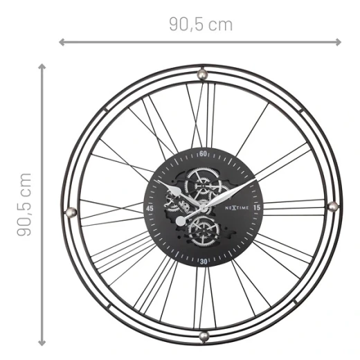 نكستايم "Roman Gear" ساعة حائط - 90 سم - فضي - نكستايم - Image 6