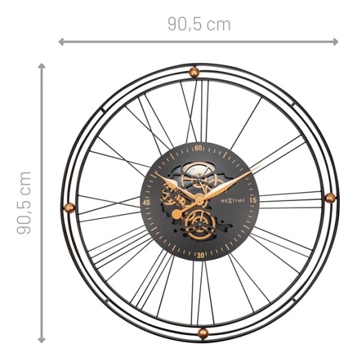 نكستايم "Roman Gear" ساعة حائط - 90 سم - ذهبي - نكستايم - Image 6