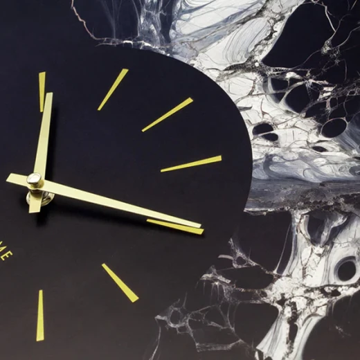Nextime Marble DuoAluminium Large Wall Clock - 48 Cm - Black & Gold - Nextime - Image 3