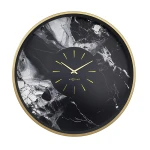 Nextime Marble DuoAluminium Large Wall Clock - 48 Cm - Black & Gold - Nextime