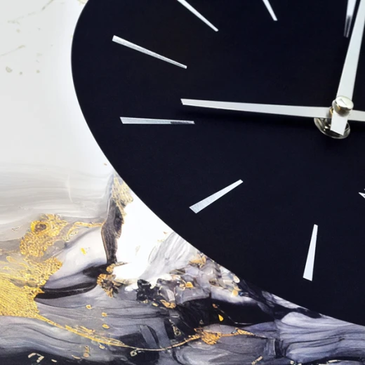 Nextime Marble DuoAluminium Large Wall Clock - 48 Cm - White & Silver - Nextime - Image 4