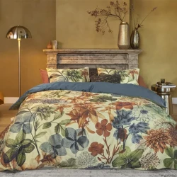 بيدنج هاوس Florian طقم وجه لحاف -  قطن ساتان 100% - 200 خيط لكل انش مربع - مجوز & مجوز كبير - 3 قطع - أخضر