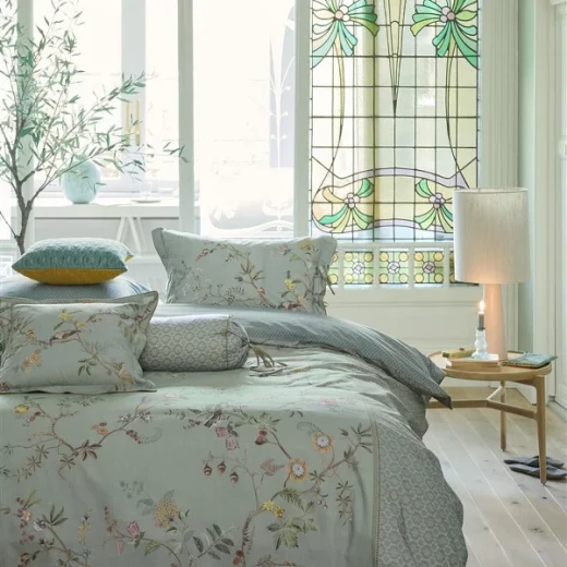 Bedding House Autunno Duvet Cover Set - 100% Cotton - 200 Thread - King & Super King - 3 Pcs - Light Blue - Bedding House - Image 9