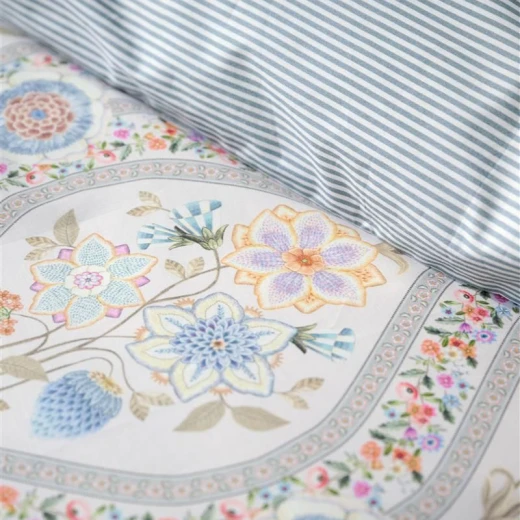 بيدنج هاوس Ornamento Ramo طقم وجه لحاف -  قطن 100% - 200 خيط لكل انش مربع - مجوز & مجوز كبير - 3 قطع - أبيض - بيدنج هاوس - Image 4