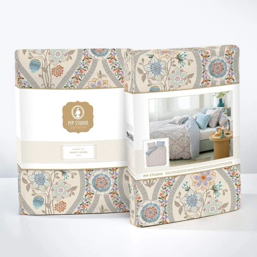 بيدنج هاوس Ornamento Ramo طقم وجه لحاف -  قطن 100% - 200 خيط لكل انش مربع - مجوز & مجوز كبير - 3 قطع - أبيض - بيدنج هاوس - Image 6