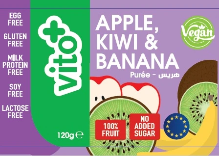 VITO+ – 120g Natural Fruit Puree with Apple, Kiwi & Banana, Suitable for Babies 6+ Months, No Added Sugar or Preservatives - Vito+ - Image 3