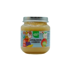 VITO+ – 120g Natural Fruit Puree with Apple, Peach & Banana, Suitable for Babies 6+ Months, No Added Sugar or Preservatives