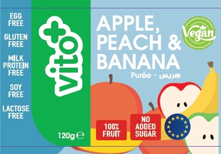 VITO+ – 120g Natural Fruit Puree with Apple, Peach & Banana, Suitable for Babies 6+ Months, No Added Sugar or Preservatives - Vito+ - Image 4