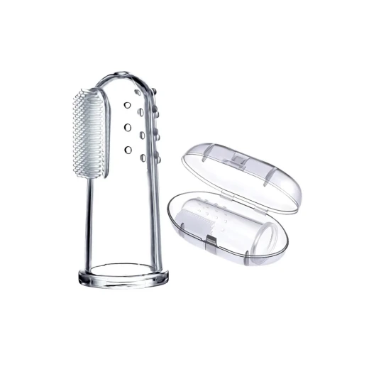 aBaby Silicone Baby Finger Toothbrush Transparent One Piece with cover - aBaby - Image 3