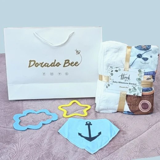 Dorado Bee Baby Milestone Blanket The Pirate Design - Dorado Bee - Image 2