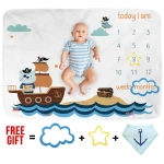Dorado Bee Baby Milestone Blanket The Pirate Design - Dorado Bee