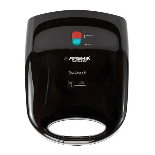 Arshia Sandwich Maker – 1 Sandwich Plate – 1200 Watts – Non-Stick Coating – Heat-Resistant Black Body – Compact Design - Arshia - Image 4