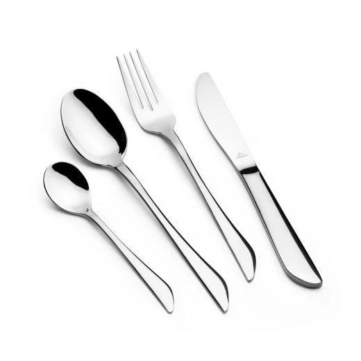 arshia 26-piece shiny silver stainless steel cutlery set with metal display stand – high-gloss mirror finish, rust-resistant 18/10 steel, elegant and practical for daily and formal dining arshia 26-piece shiny silver stainless steel cutlery set with metal display stand – high-gloss mirror finish, rust-resistant 18/10 steel, elegant and practical for daily and formal dining