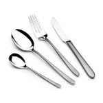 arshia 26-piece silver stainless steel cutlery set with polished finish and metal stand – rust-resistant 18/10 steel, elegant organization, ergonomic handles, ideal for everyday and formal dining - Arshia