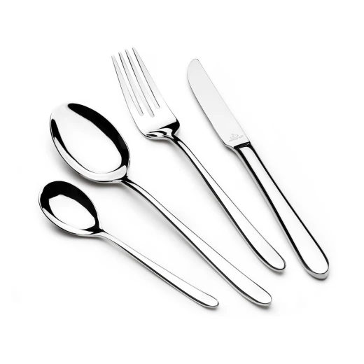 arshia 26-piece shiny silver stainless steel cutlery set with mirror-polished finish and metal stand – rust-resistant 18/10 steel, elegant storage, ergonomic design, perfect for modern and classic dining settings arshia 26-piece shiny silver stainless steel cutlery set with mirror-polished finish and metal stand – rust-resistant 18/10 steel, elegant storage, ergonomic design, perfect for modern and classic dining settings