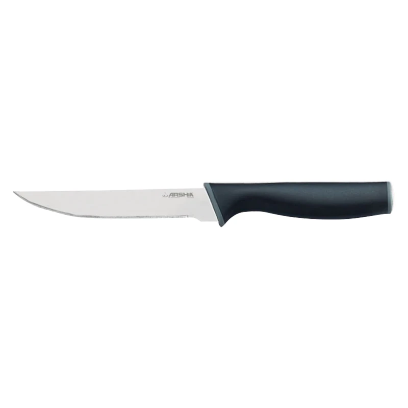 arshia single 4.5-inch stainless steel steak knife with serrated edge – precision slicing for meats, ergonomic handle, rust-resistant, perfect for elegant table settings - Arshia