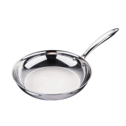 Arshia 22cm Tri-Ply Stainless Steel Fry Pan – Three-Layer Construction with Aluminum Core – Even Heat Distribution – Durable Rust-Resistant Body – Precise Temperature Control – Ideal for Everyday and Professional Cooking